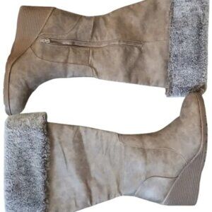 Lane Bryant "Emma" Women's Brown Faux Fur Lined Faux Leather/suede Boots Size 9W